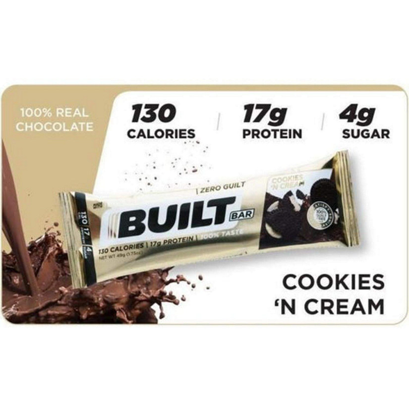Built Bar - Protein Bar Cookies N Cream - Case of 12-49 GRM Image