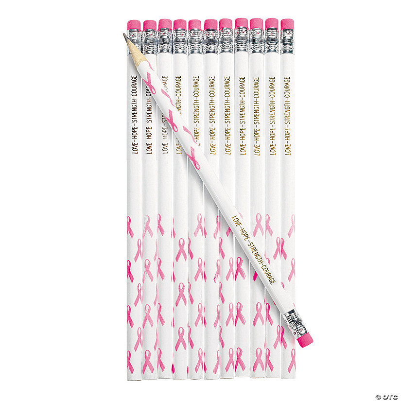 Bulk. 72 Pc. Personalized Awareness Ribbon Pencils Image