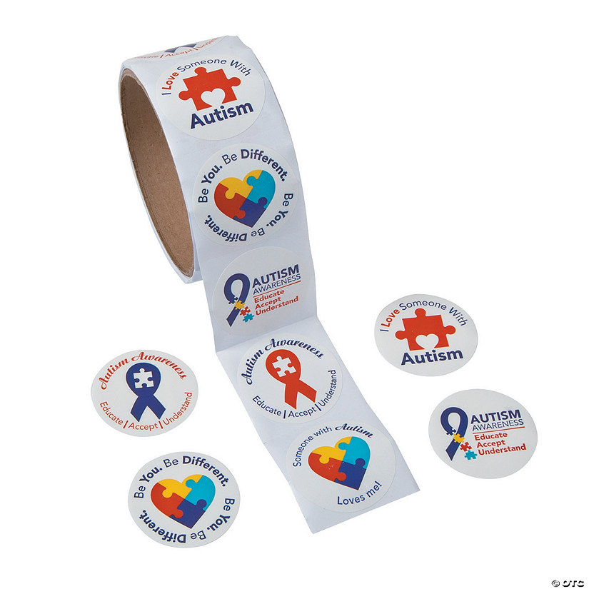 Bulk 100 Pc. Autism Awareness Sticker Roll Image