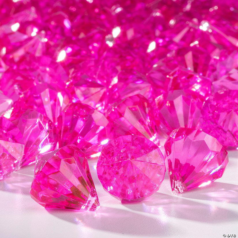 Bulk 100 Pc. Diamond-Shaped Pink Gems Image