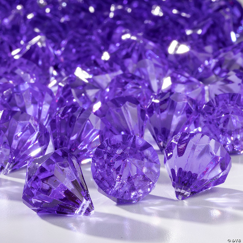 Bulk 100 Pc. Diamond-Shaped Purple Gems Image