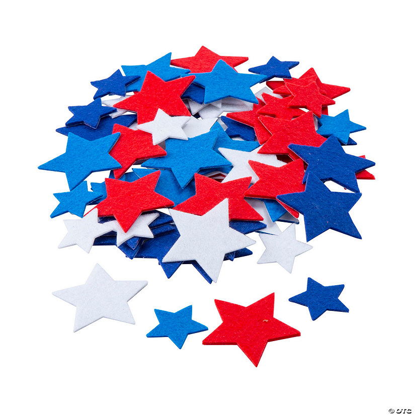 Bulk 100 Pc. Patriotic Stars Self-Adhesive Felt Shapes Image