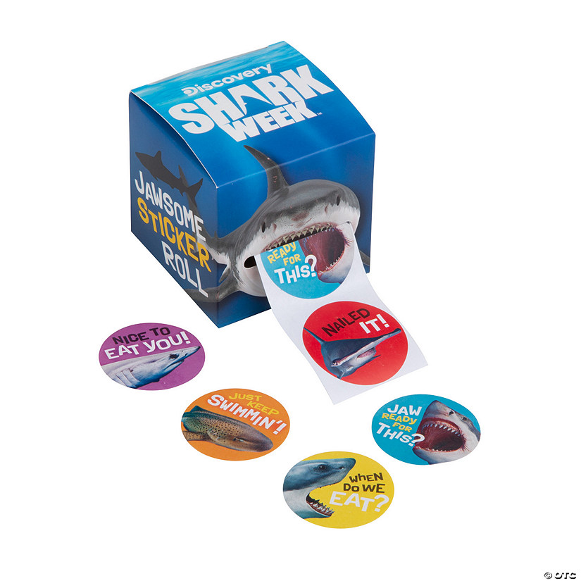 Bulk  100 Pc. Shark Week Stickers with Dispenser Image