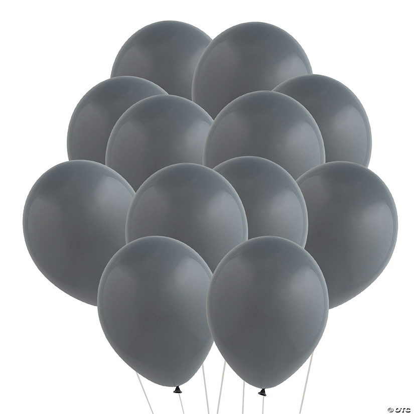 Bulk 100 Pc. Tuftex Matte Gray Smoke 11" Natural Latex Balloons Image