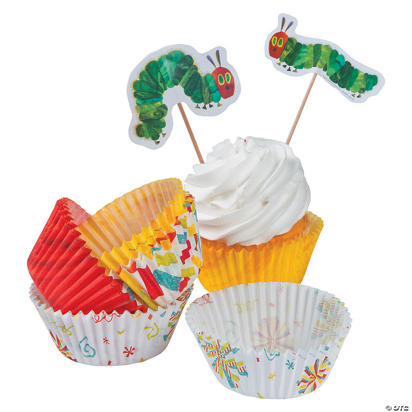 Bulk  100 Pc. World of Eric Carle The Very Hungry Caterpillar&#8482; Cupcake Wrappers with Picks Image