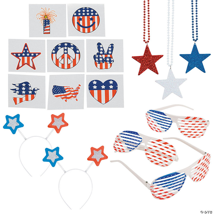 Bulk 108 Pc. Patriotic Accessories Assortment Kit Image