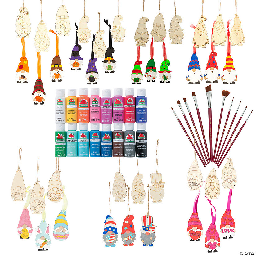 Bulk 110 Pc. Ultimate Holiday Gnome Ornament Craft Kit Assortment &#8211; Makes 84 Image