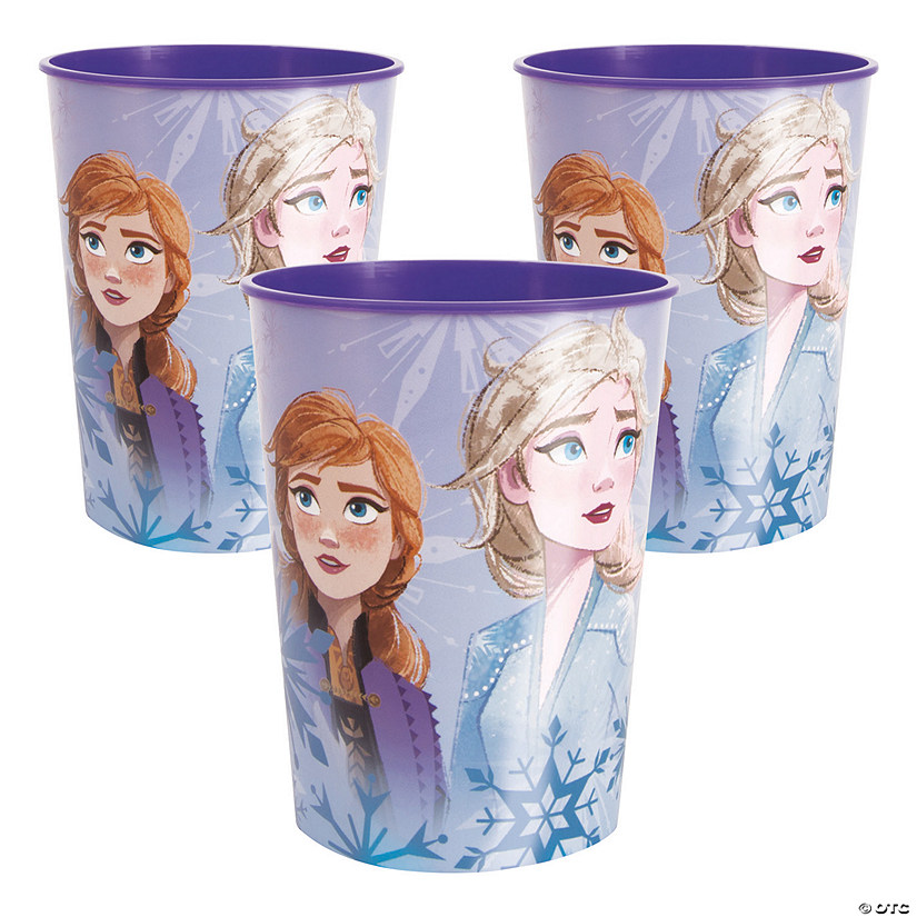 Bulk 12 Ct. Disney&#8217;s Frozen II Anna & Elsa Purple Reusable Plastic Favor Tumblers Image