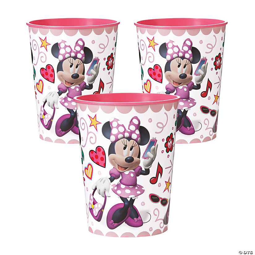 Bulk 12 Ct. Disney&#8217;s Minnie Mouse Reusable Plastic Favor Tumblers Image