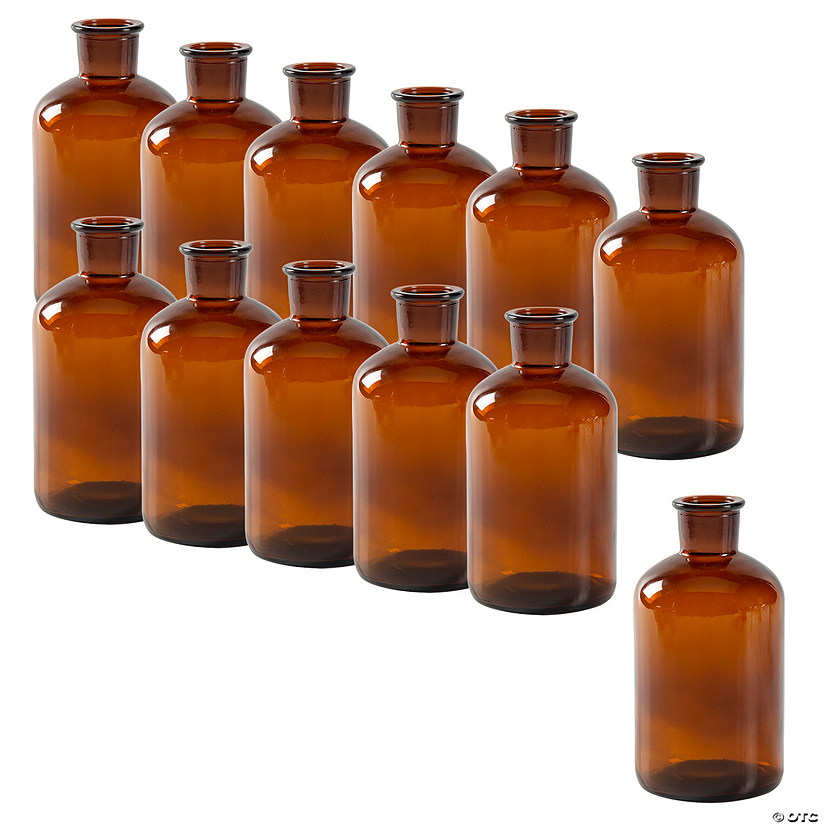 Bulk 12 Pc. Amber Glass Bud Vases Image