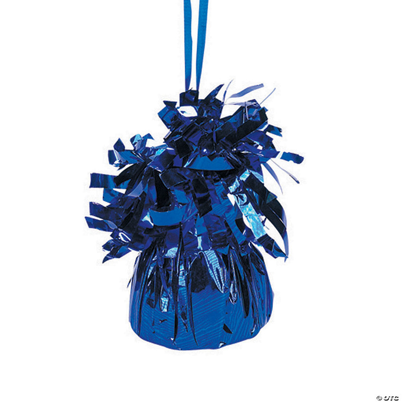 Bulk  12 Pc. Blue Metallic Balloon Weights Image