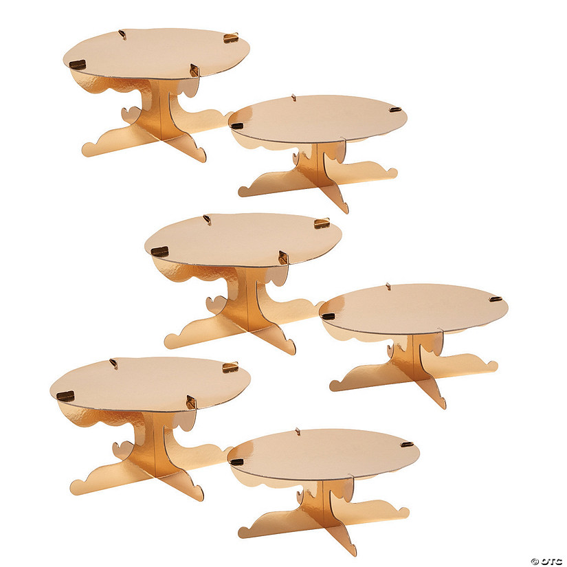 Bulk 12 Pc. Gold Cake Stands Image