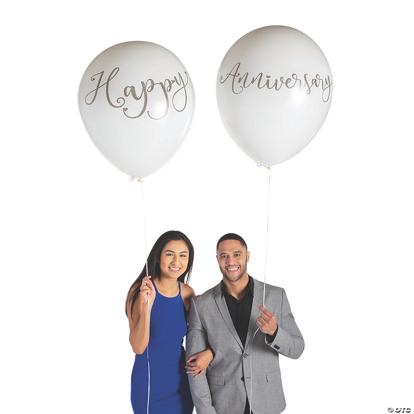 Bulk 12 Pc. Jumbo Happy Anniversary 36" Latex Balloons Image