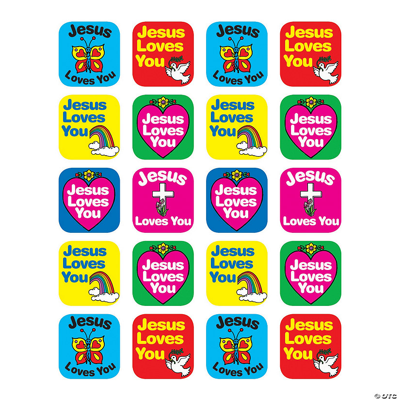 Bulk 120 Pc. Jesus Loves You Stickers Image