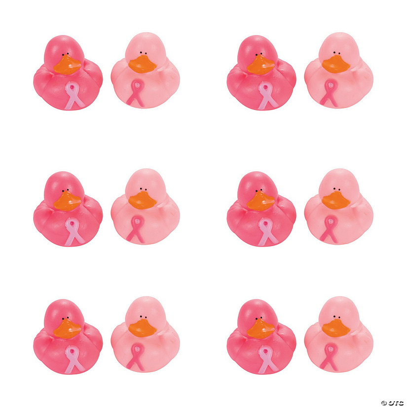 Bulk 120 Pc. Pink Awareness Ribbon Rubber Ducks Image