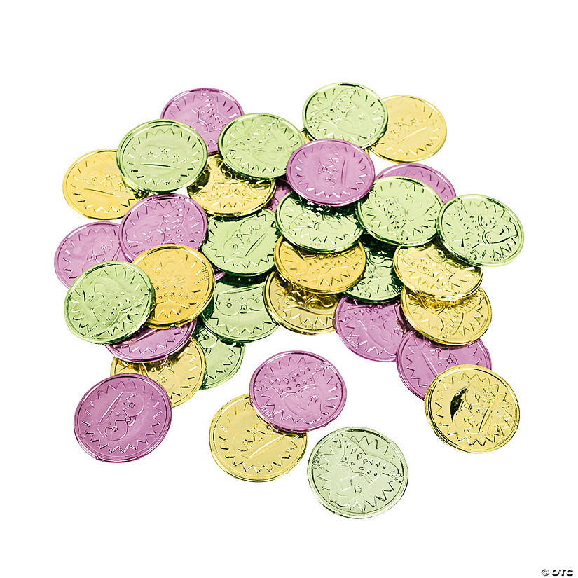 Bulk 144 Pc. Colorful Mardi Gras Coins Image