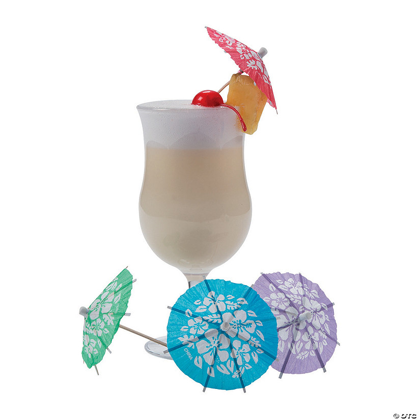 Bulk  144 Pc. Hibiscus Cocktail Umbrella Picks Image