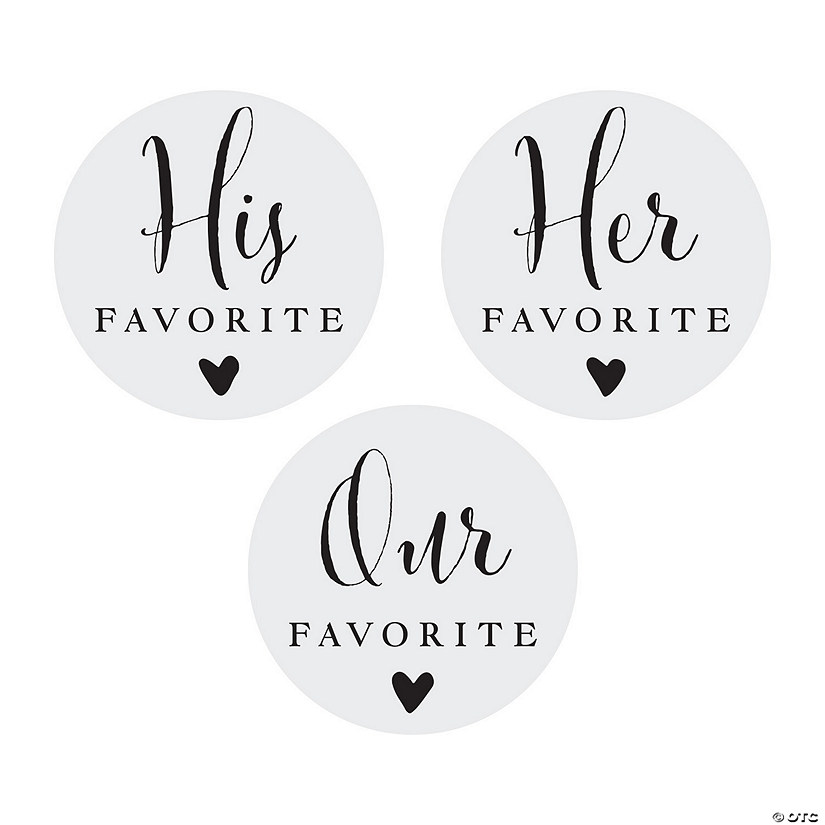 Bulk 144 Pc. His, Hers, Ours Wedding Favor Stickers Image