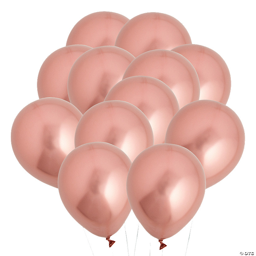 Bulk  144 Pc. Rose Gold Chrome 5" Latex Balloons Image
