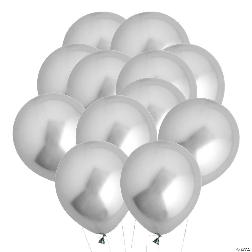 Bulk  144 Pc. Silver Chrome 5" Latex Balloons Image