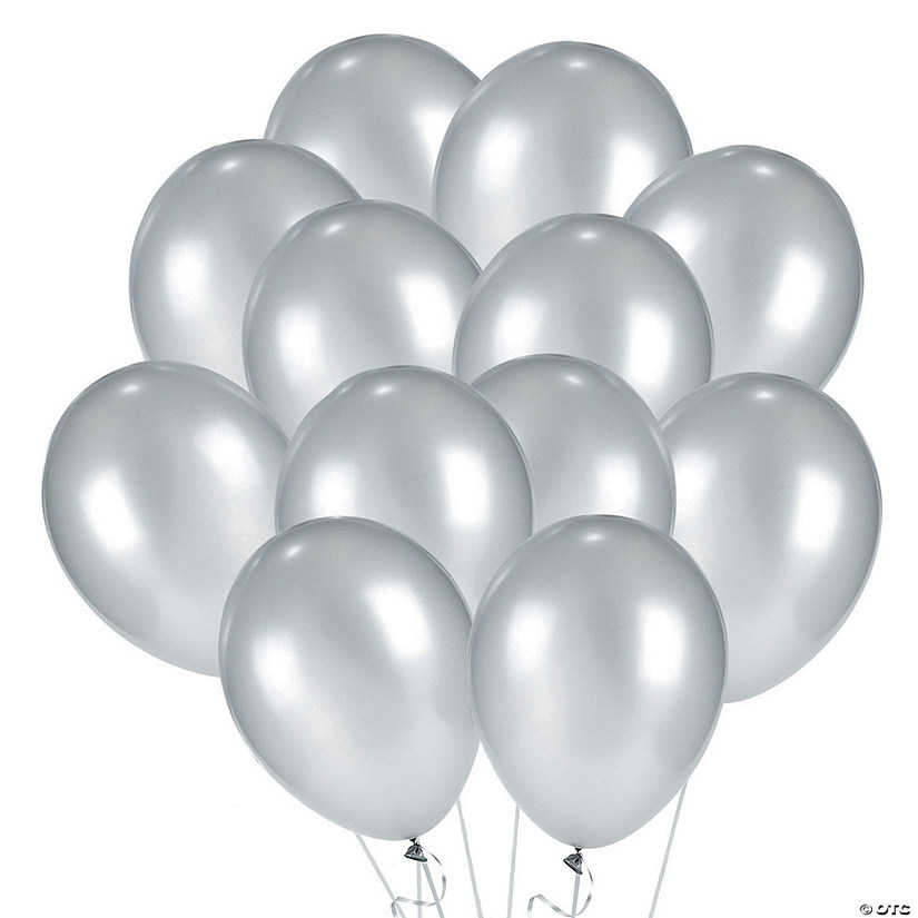 Bulk  144 Pc. Silver Metallic 11" Latex Balloons Image