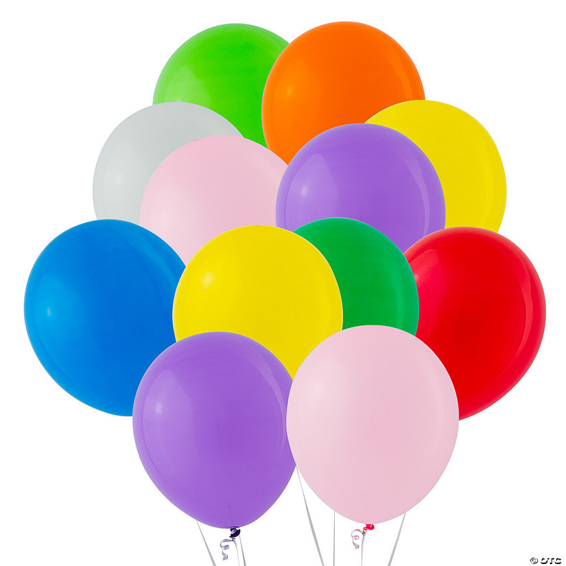 Bulk  144 Pc. Standard Bright Rainbow Colors 11" Latex Balloons Image