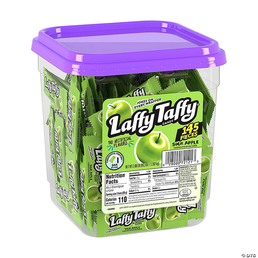 Bulk 145 Pc. Laffy Taffy<sup>&#174;</sup> Sour Apple Mini Bar Tub Image