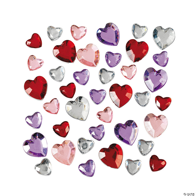 Bulk 150 Pc. Heart-Shaped Jewels Image