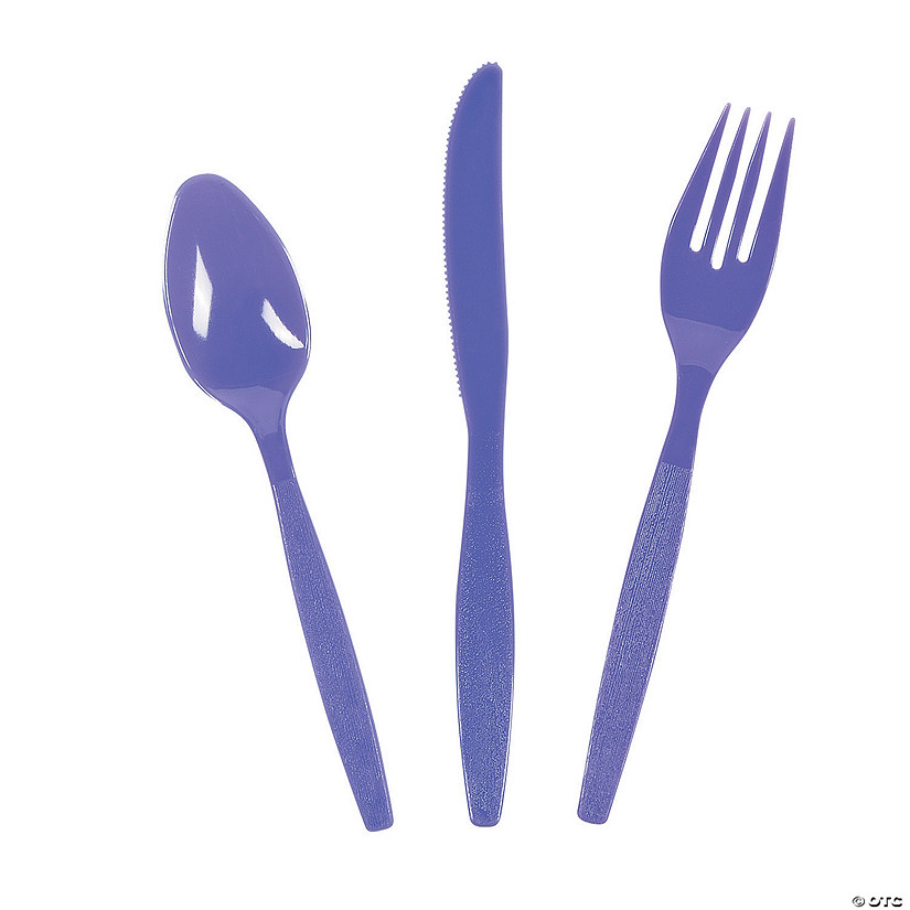 Bulk  200 Ct. Purple Cutlery Sets for 50 Image