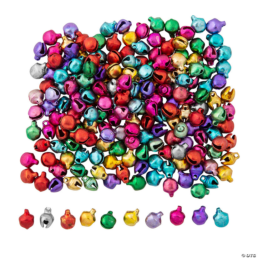 Bulk 200 Pc. 1/4" Rainbow Jingle Bells Image