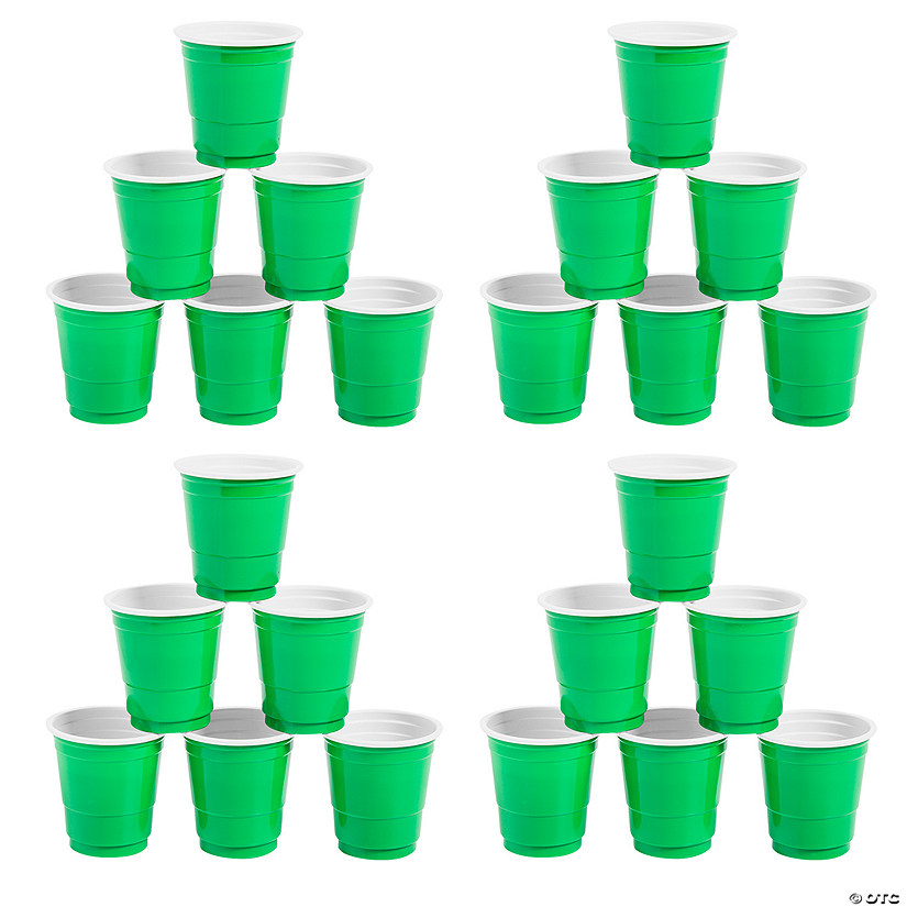 Bulk 200 Pc. Green Party Cup BPA-Free Plastic Shot Glasses Image