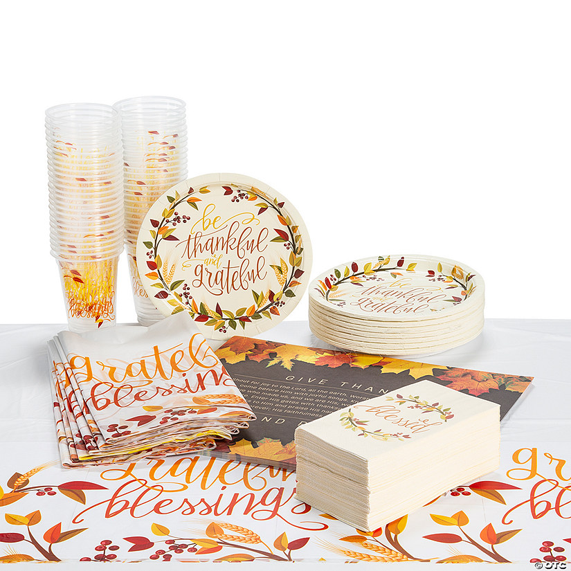 Bulk 227 Pc. Religious Thanksgiving Disposable Tableware Kit for 50 Guests Image