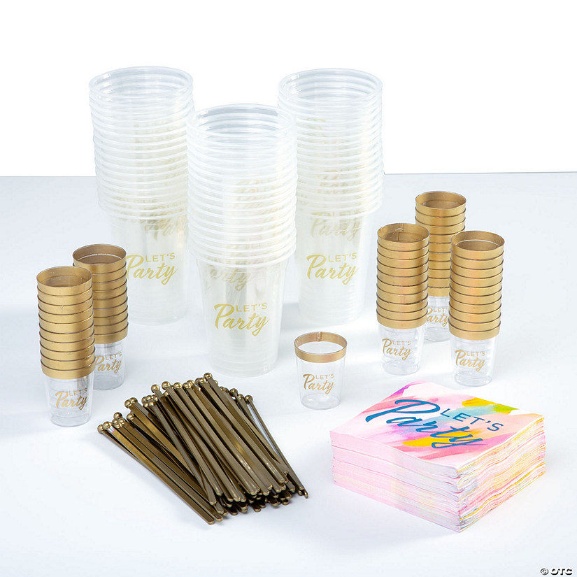 Bulk 236 Pc. Let&#8217;s Party Disposable Drinkware Kit for 50 Guests Image