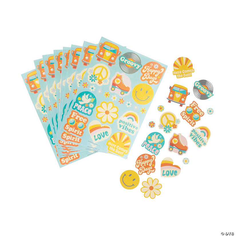 Bulk 24 Pc. Groovy Party Sticker Sheets Image