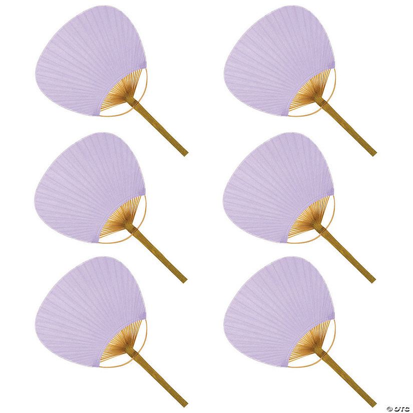 Bulk 24 Pc. Purple Bamboo Paddle Fans Image