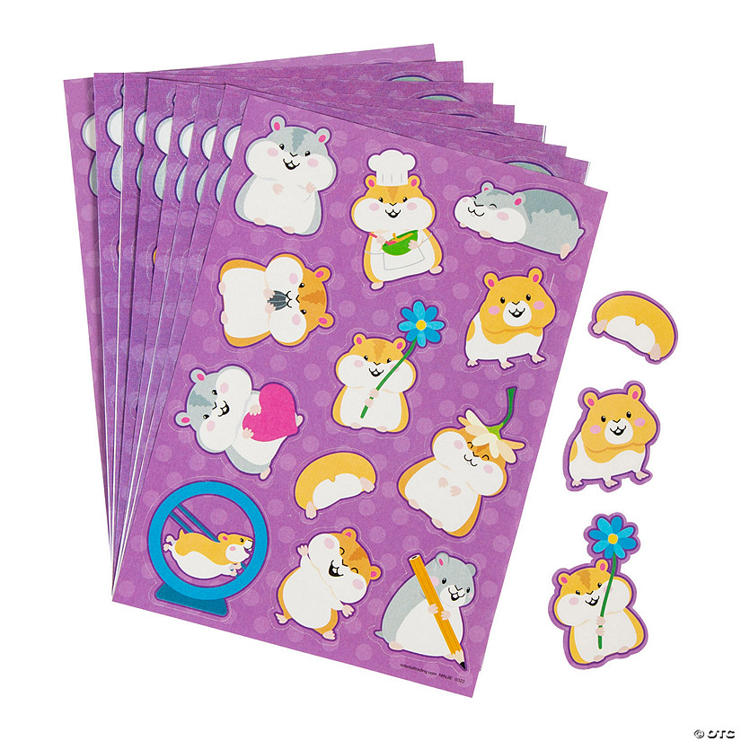 Bulk  24 Sheets Cute Hamster Sticker Sheets Image