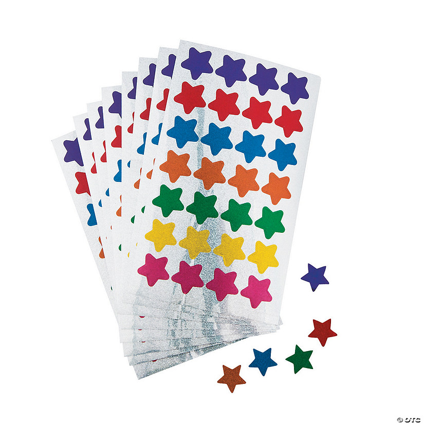 Bulk 25 Pc. Basic Star Sticker Sheets Image