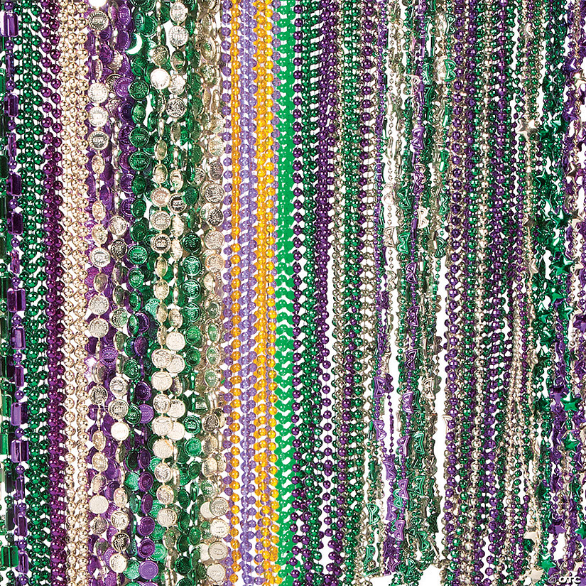 Bulk 250 Pc. Mardi Gras Bead Necklace Assortment Image
