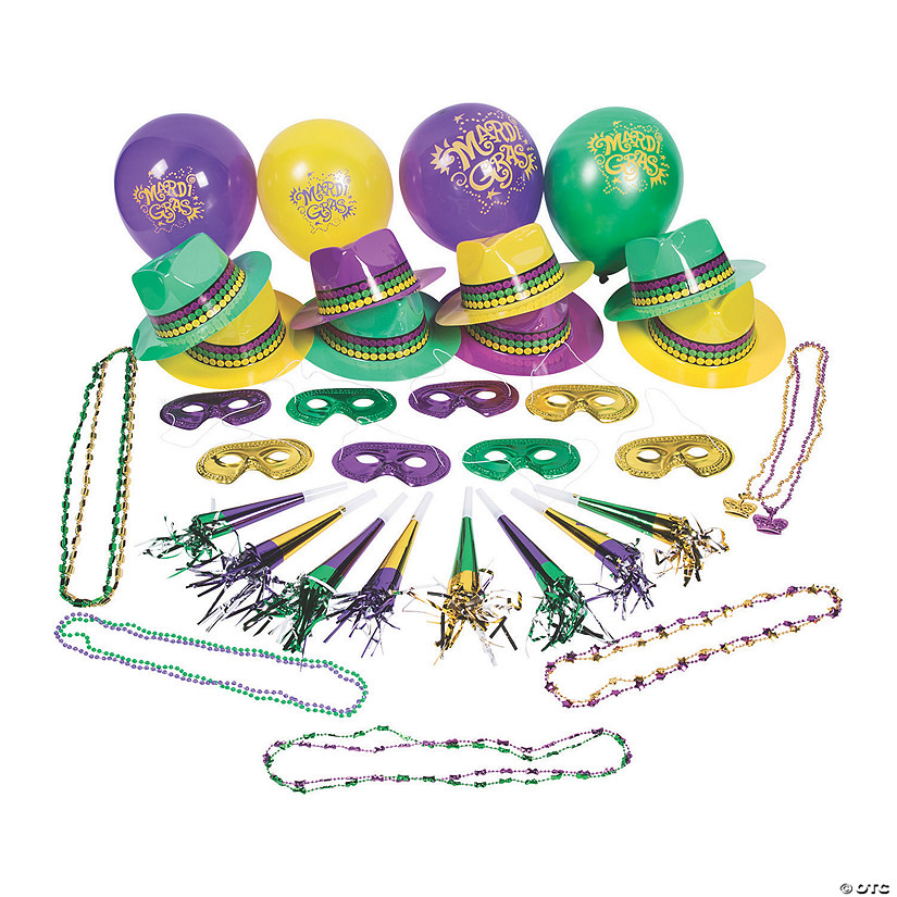 Bulk 250 Pc. Mardi Gras Party Kit For 50 Image