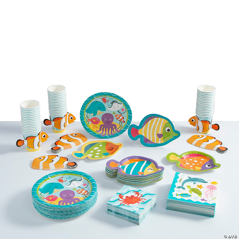 Bulk 272 Pc. Under the Sea Disposable Tableware Kit for 48 Guests Image