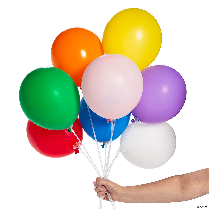 Bulk  288 Pc. Assorted Balloons with Sticks Kit Image