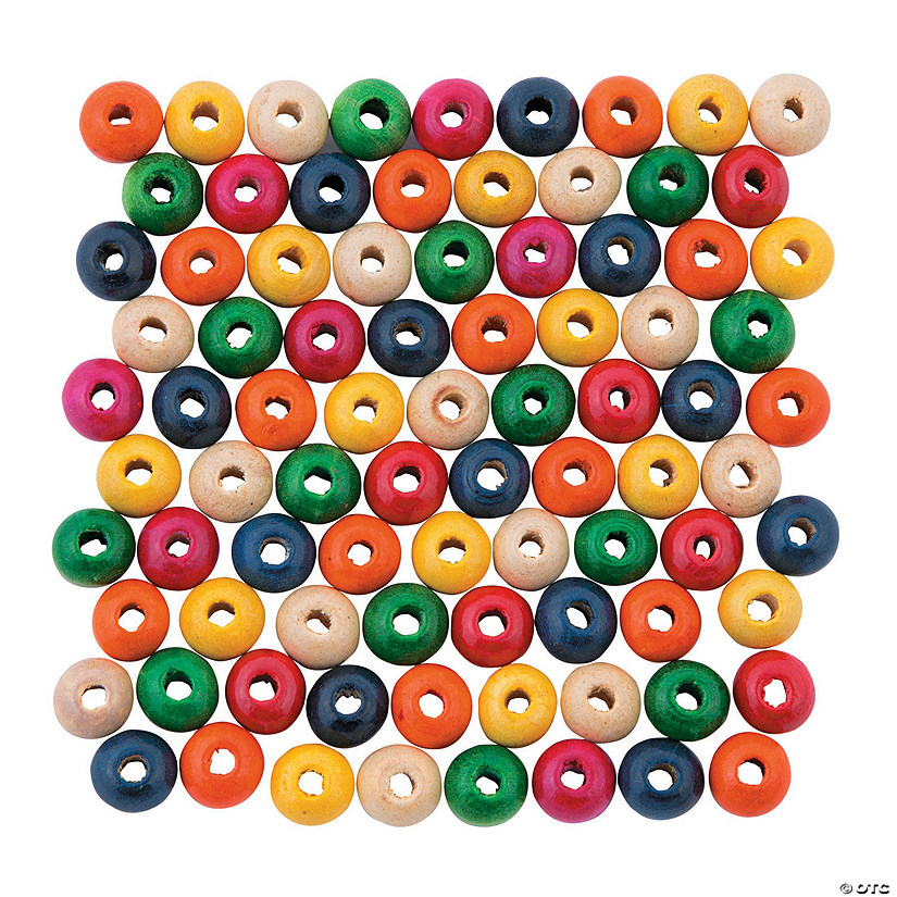 Bulk 300 Pc. 7mm Bright Color Wooden Beads Image