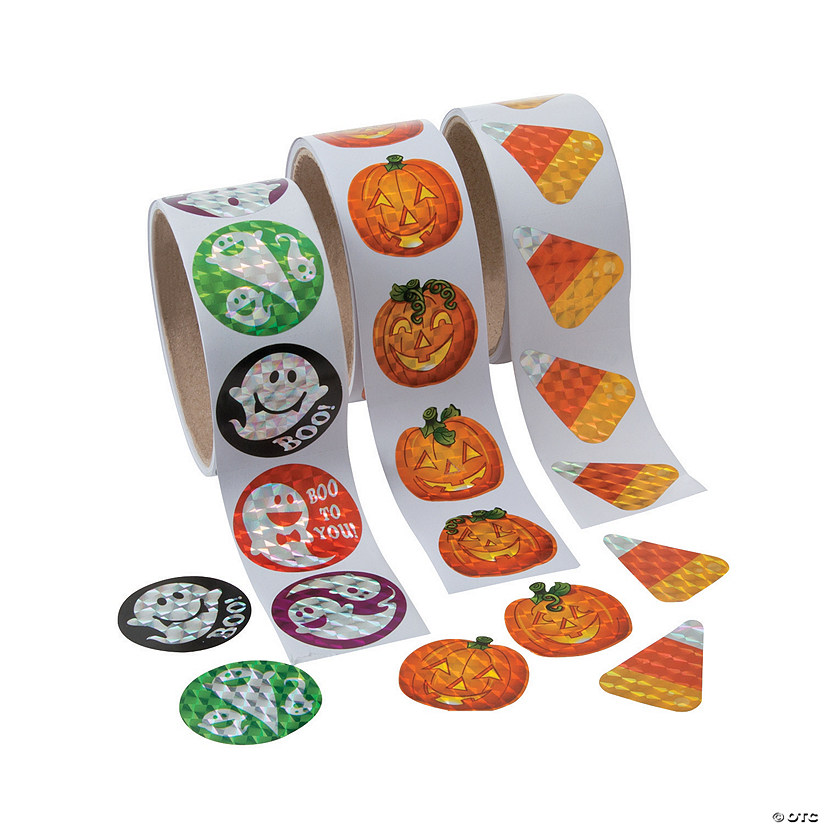 Bulk 300 Pc. Halloween Prism Sticker Assortment Image