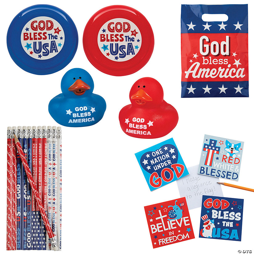 Bulk 338 Pc. Patriotic God Bless America Handout Kit for 48 Image