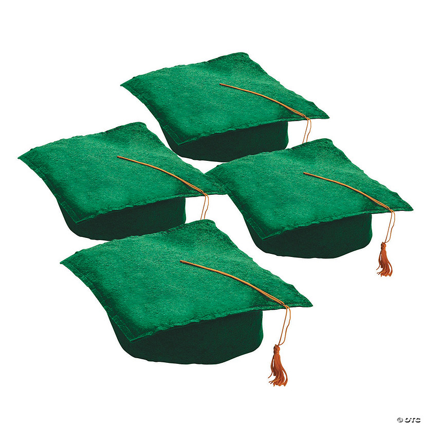 Bulk 36 Pc. Kid&#8217;s Green Elementary School Graduation Mortarboard Hats Image