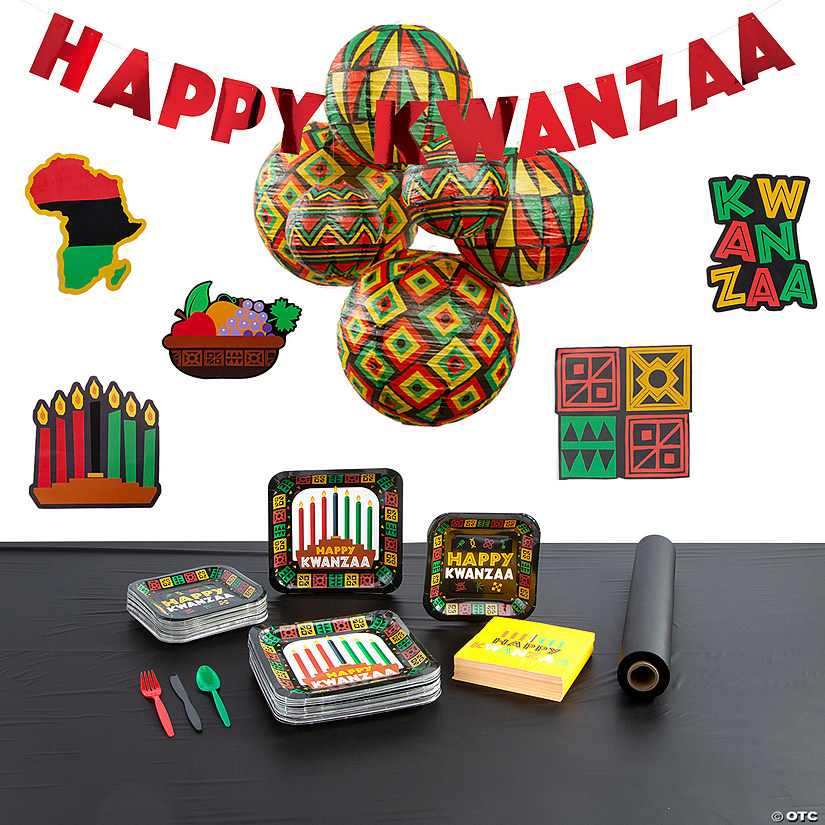 Bulk 395 Pc. Ultimate Kwanzaa Disposable Party Tableware Kit for 48 Guests Image