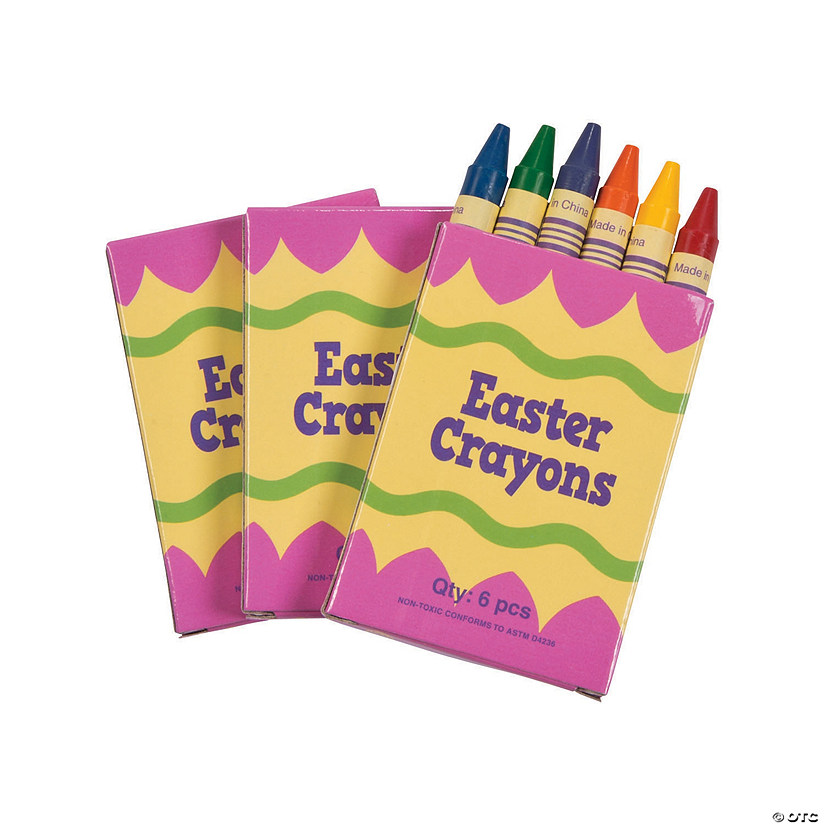 Bulk 48 Boxes of Easter Crayons - 6 Colors Per Box Image