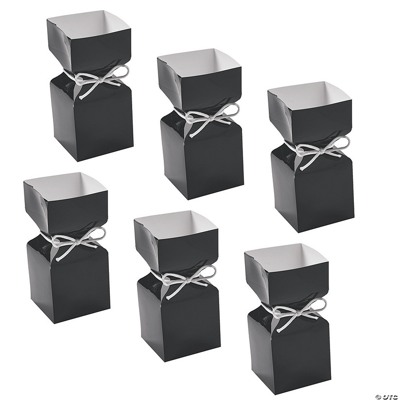 Bulk 48 Pc. Black Vertical Square Hourglass Favor Boxes Image
