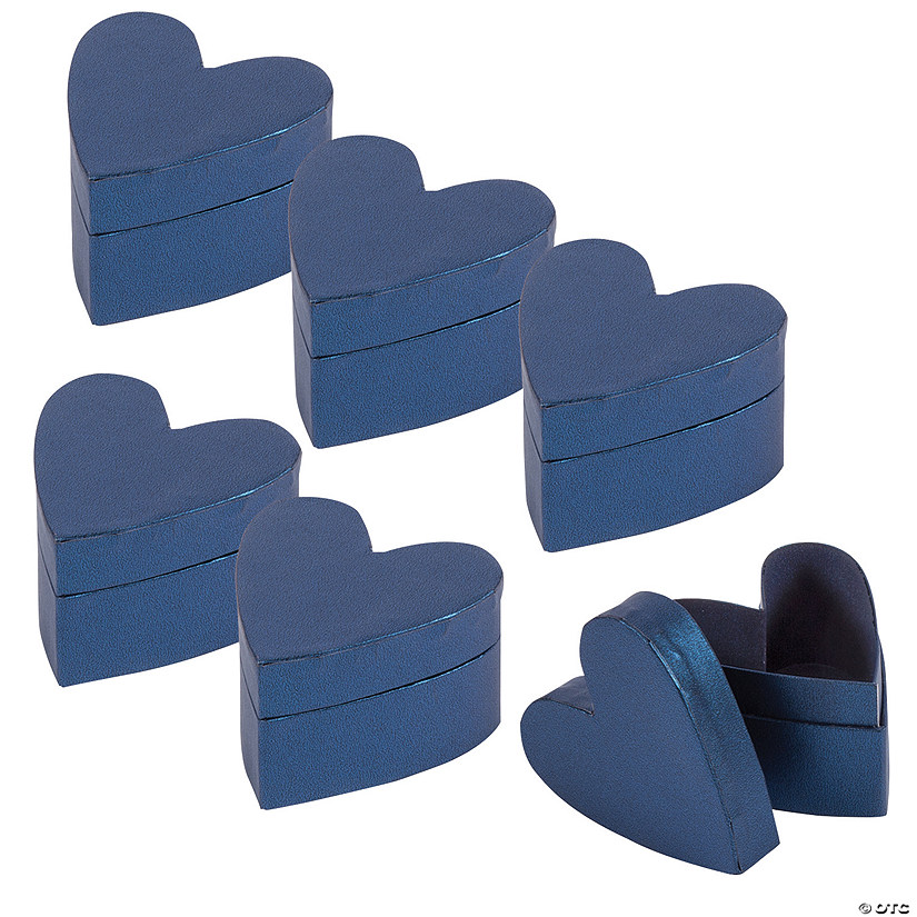 Bulk 48 Pc. Blue Heart-Shaped Favor Boxes Image