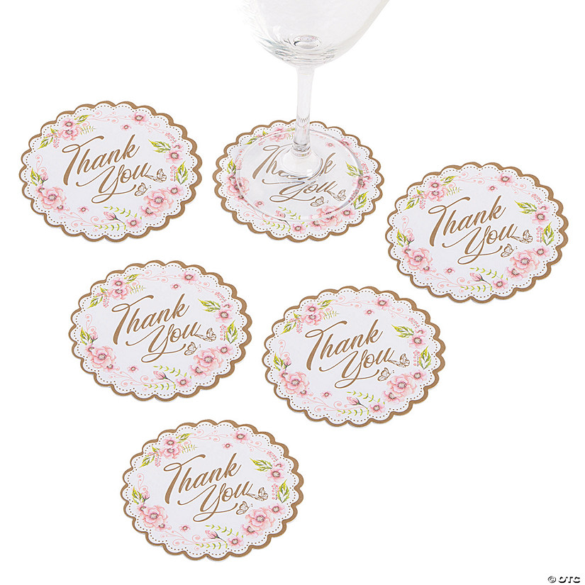 Bulk 48 Pc. Butterfly Floral Disposable Coasters Image